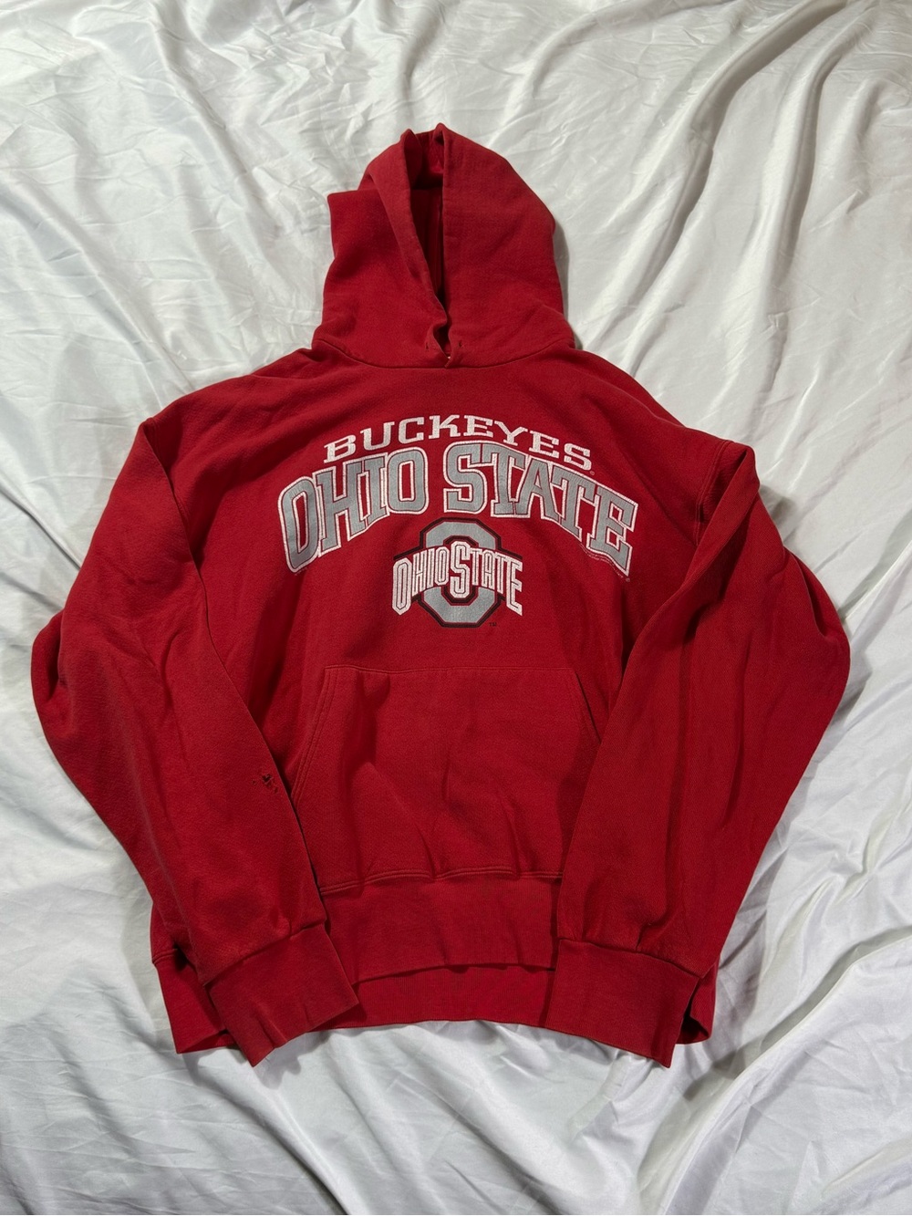 Vintage Nutmeg Lee Sport Ohio State Buckeyes Red Hoodie OSU VTG